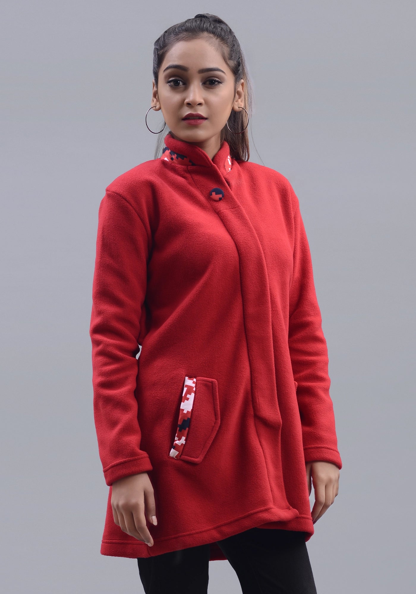 Ladies Red Polar Fleece Jacket