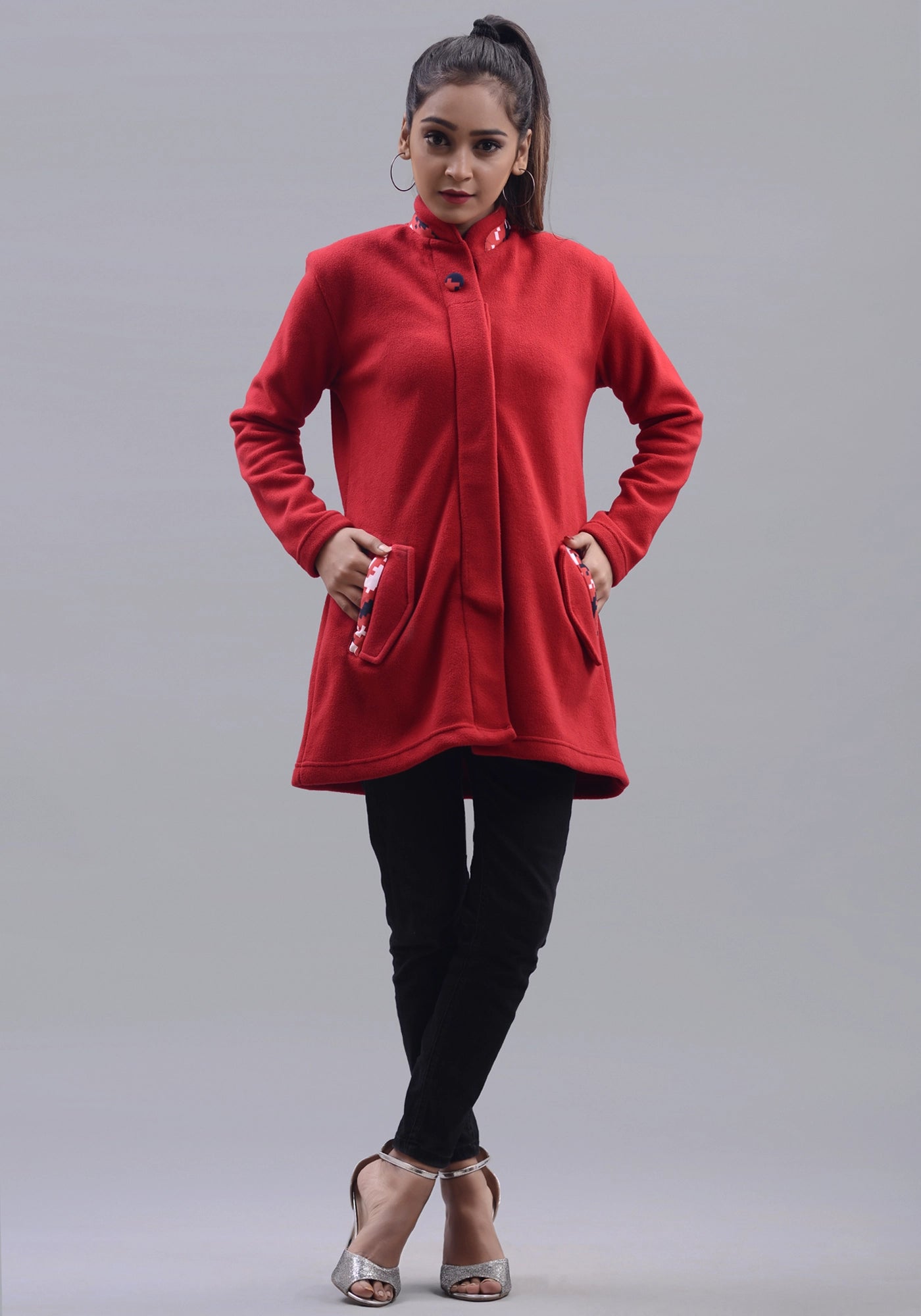Ladies Red Polar Fleece Jacket