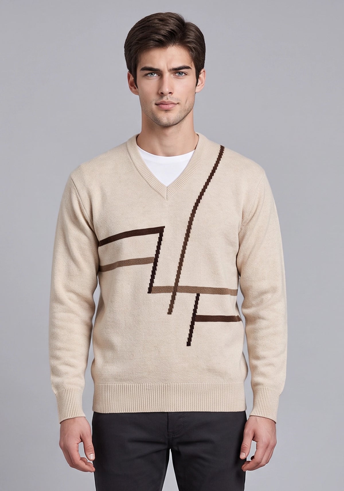 100% Lambswool Reed Beige Pullover