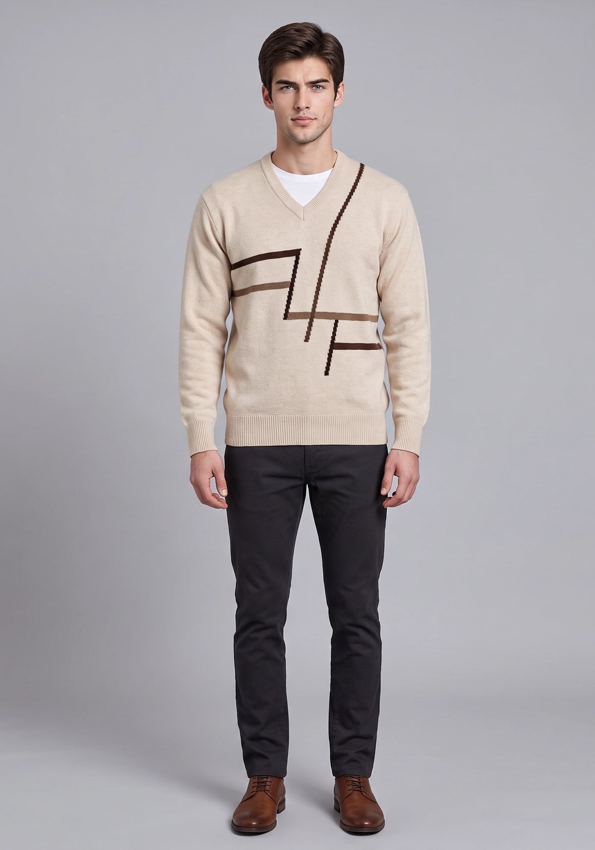 100% Lambswool Reed Beige Pullover