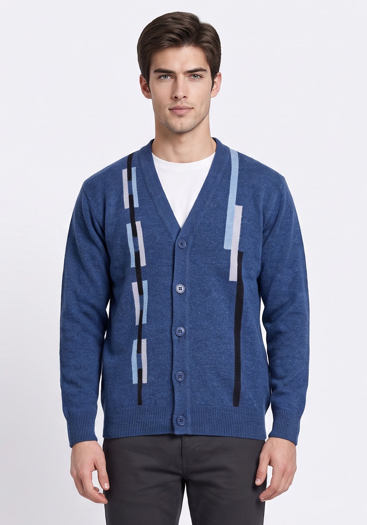 100% Lambswool Rhapsody Blue Cardigan