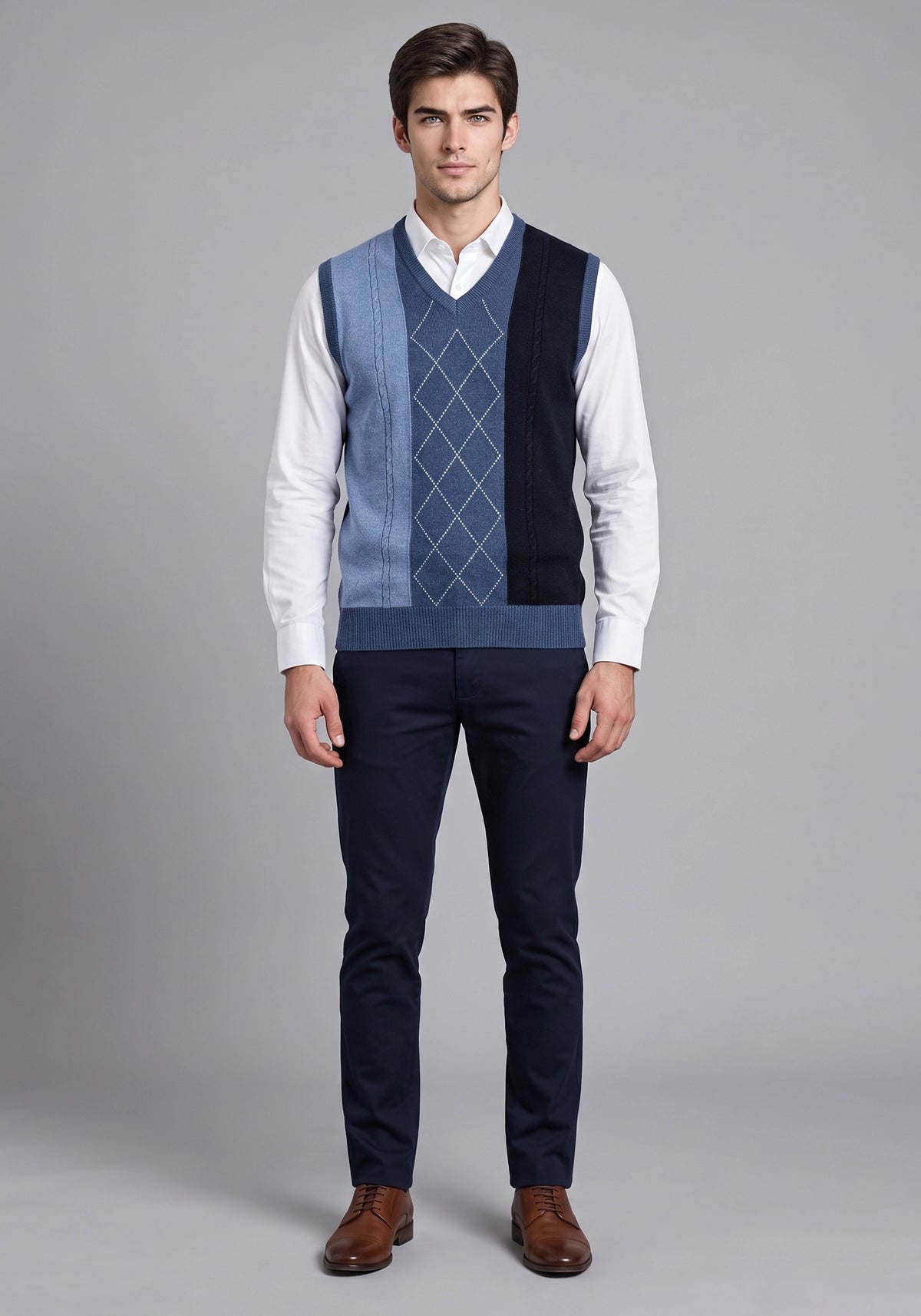 100% Lambswool Rhapsody Blue Sleeveless