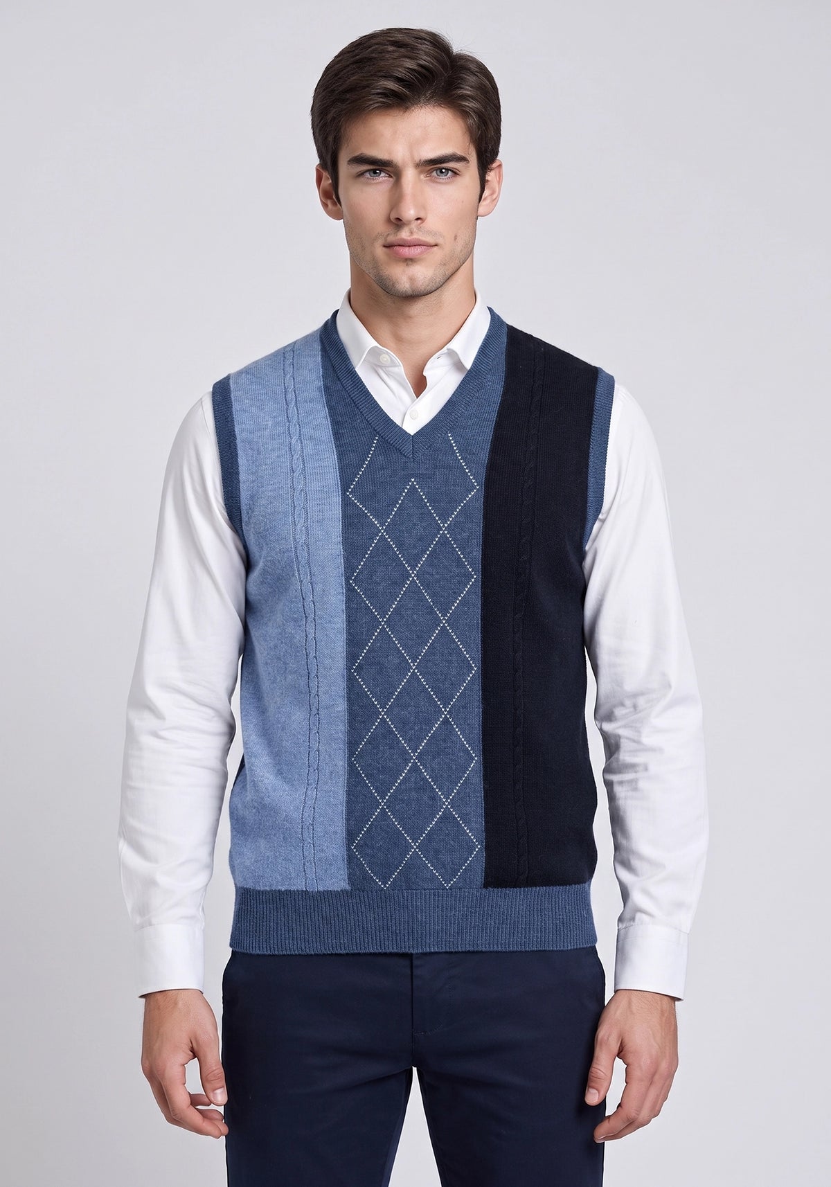 100% Lambswool Rhapsody Blue Sleeveless