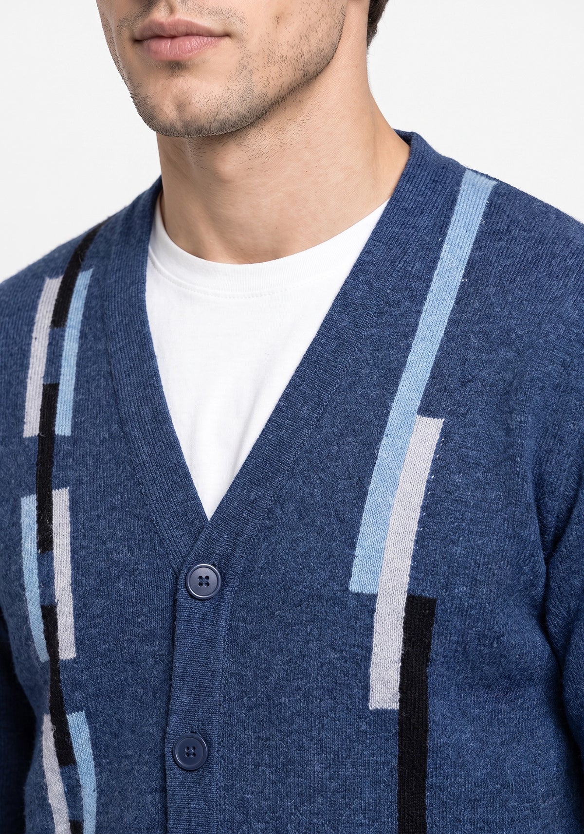 100% Lambswool Rhapsody Blue Cardigan