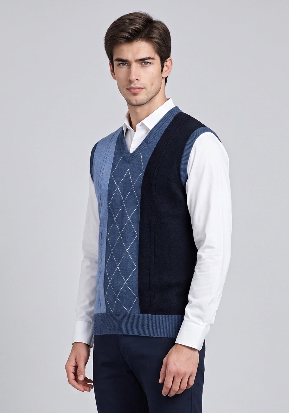 100% Lambswool Rhapsody Blue Sleeveless