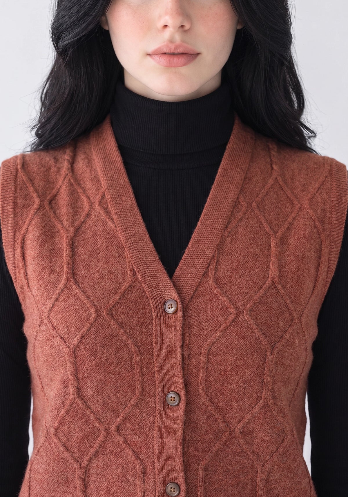 100% Lambswool Rune Sleeveless Cardigan