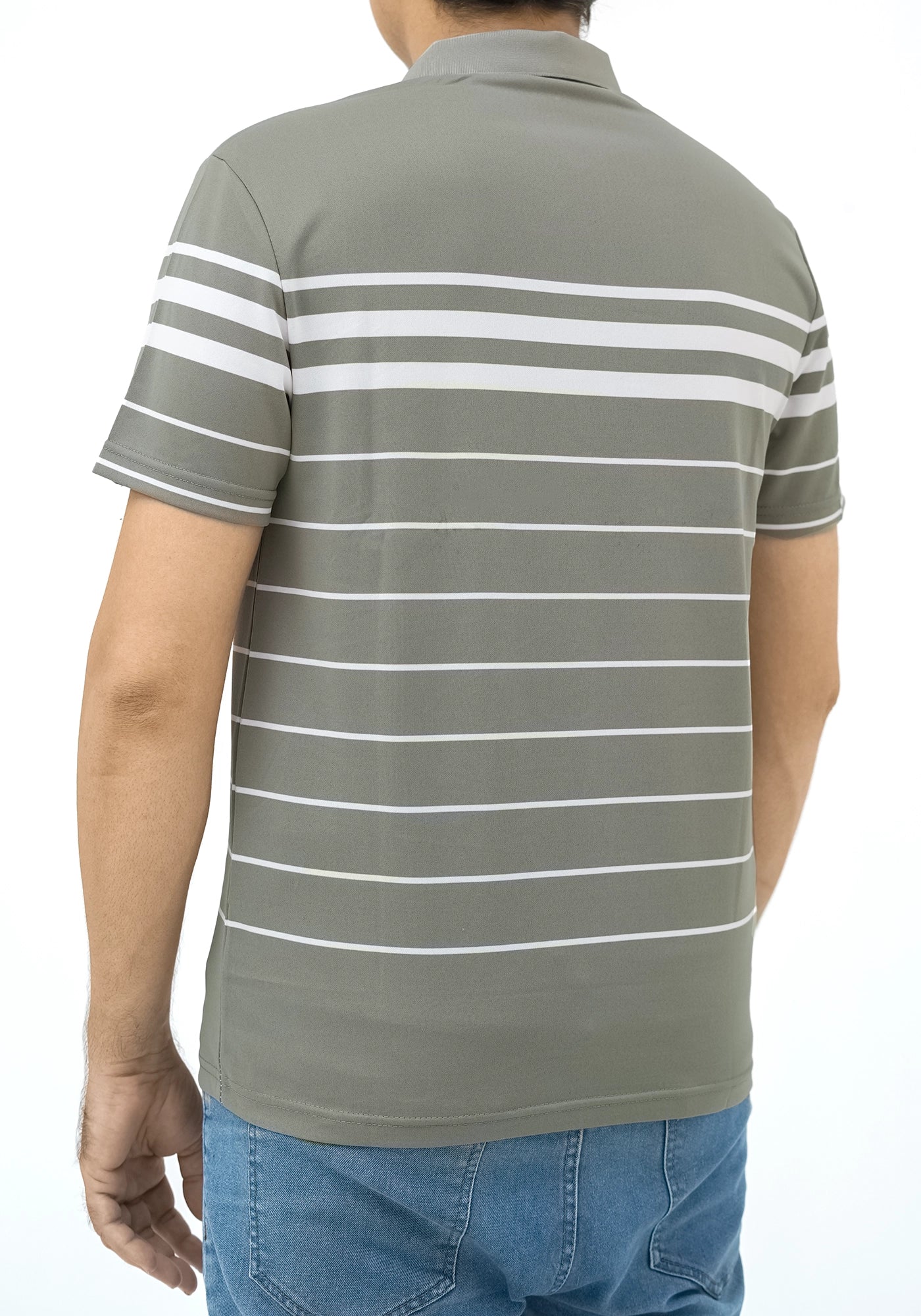 Polyester Fabric Stripe Design Polo