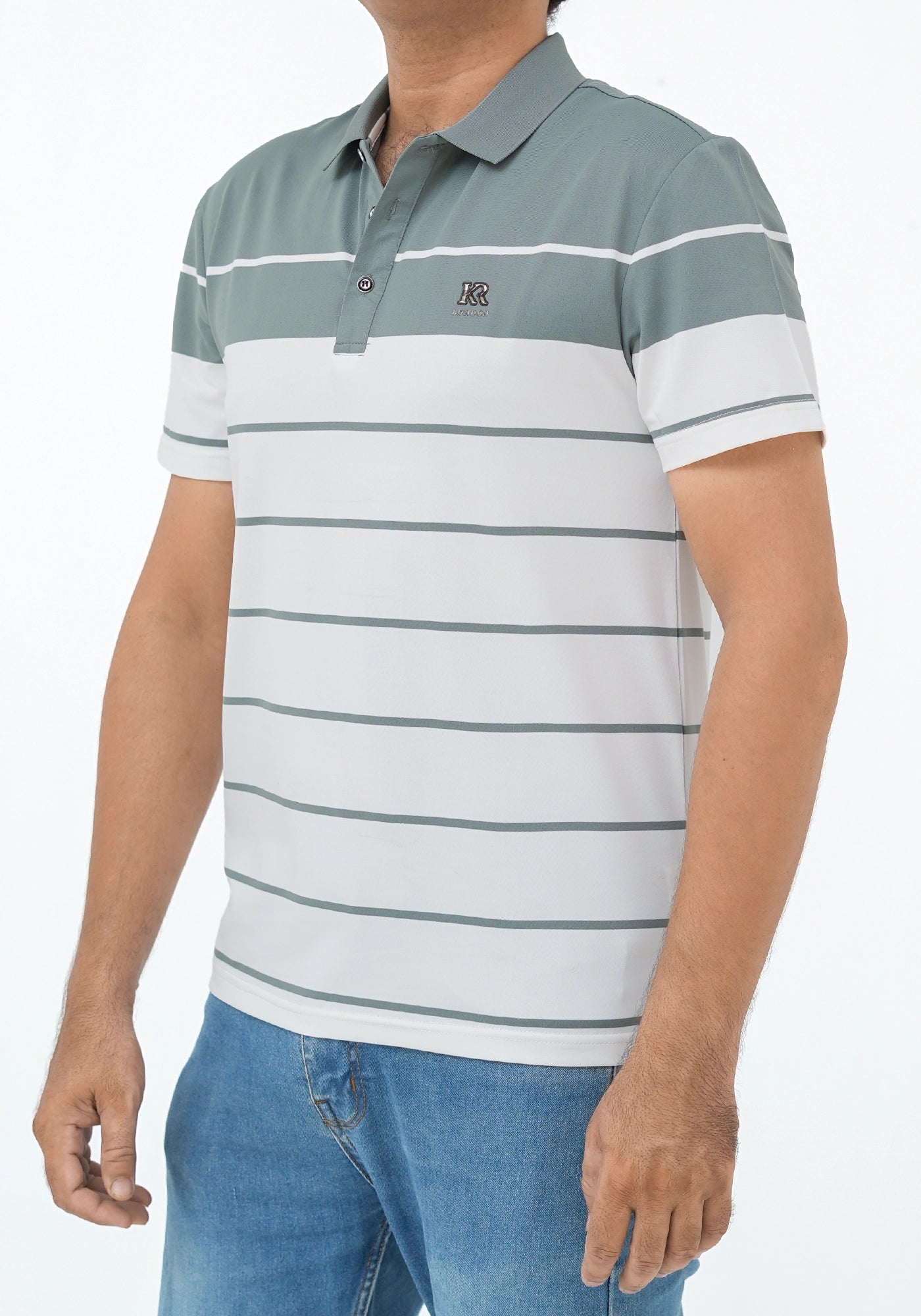 Polyester Fabric Stripe Design Polo