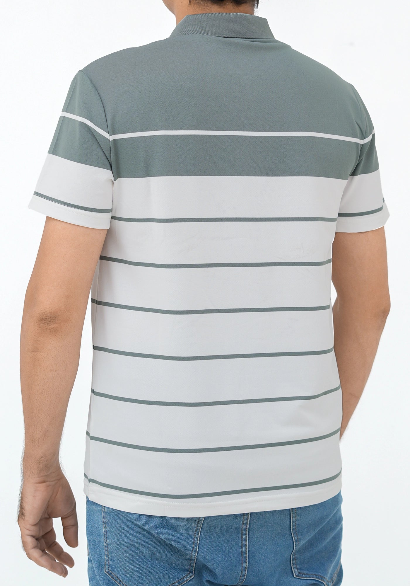 Polyester Fabric Stripe Design Polo