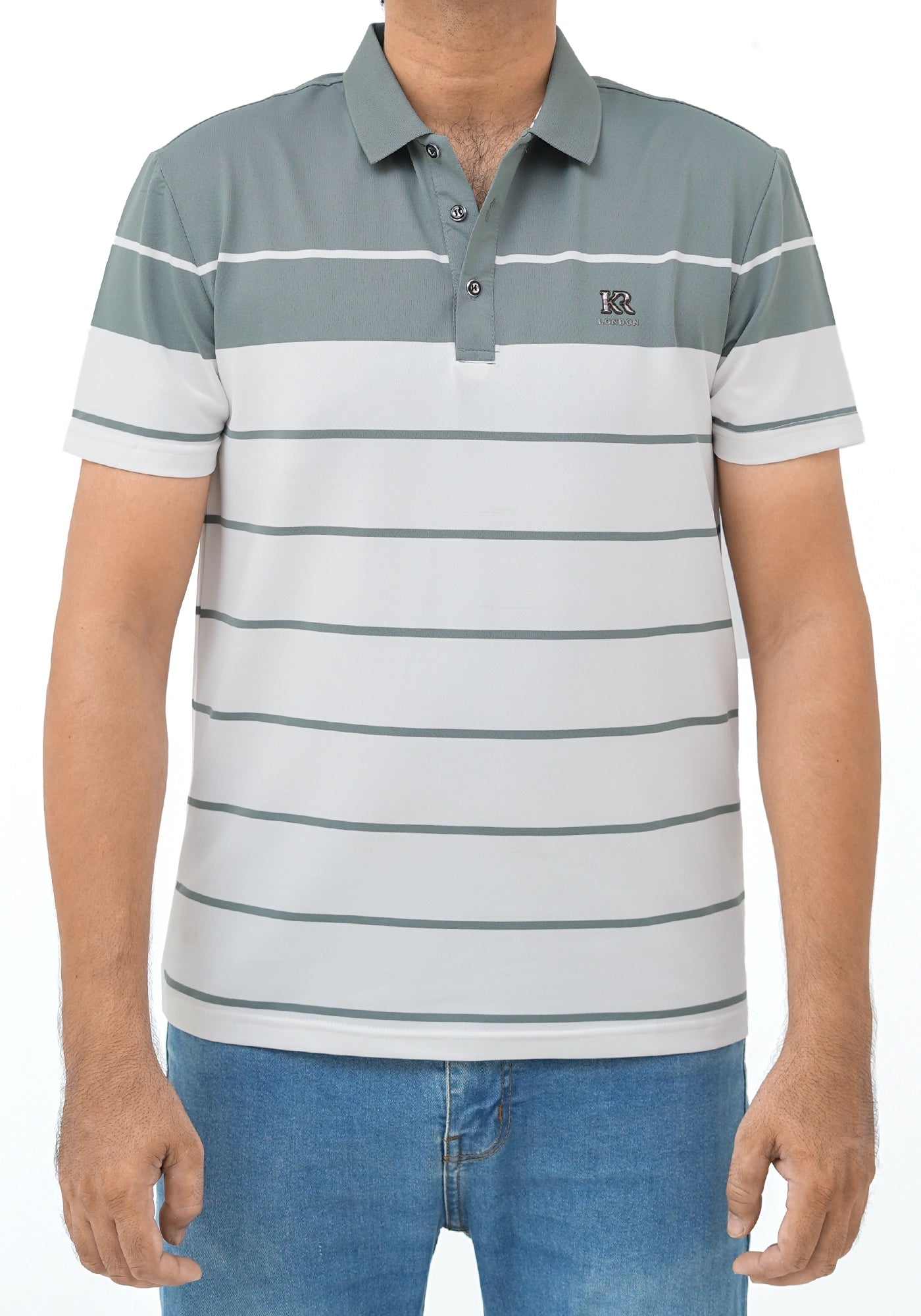 Polyester Fabric Stripe Design Polo