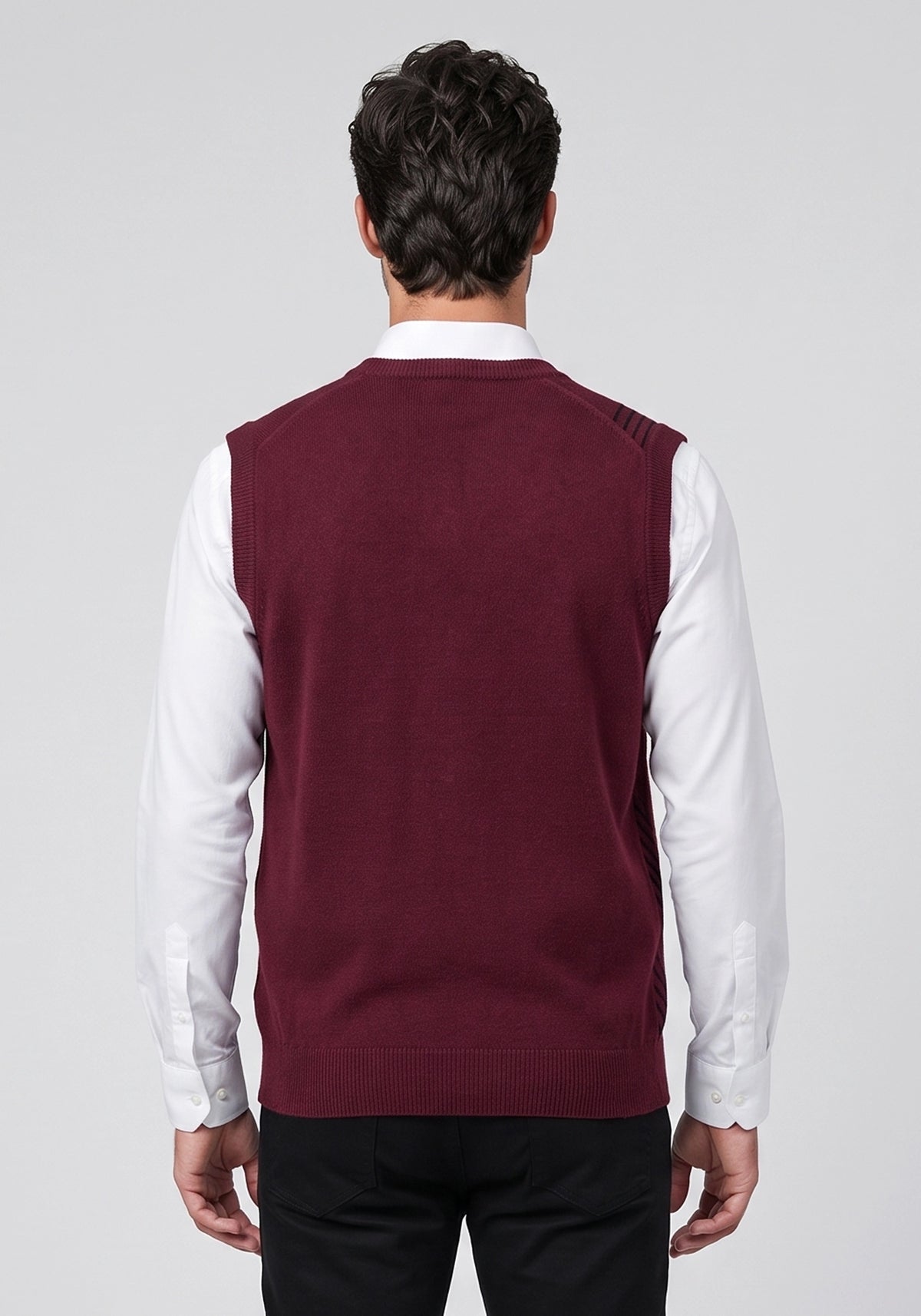 100% Lambswool Maroon Sleeveless