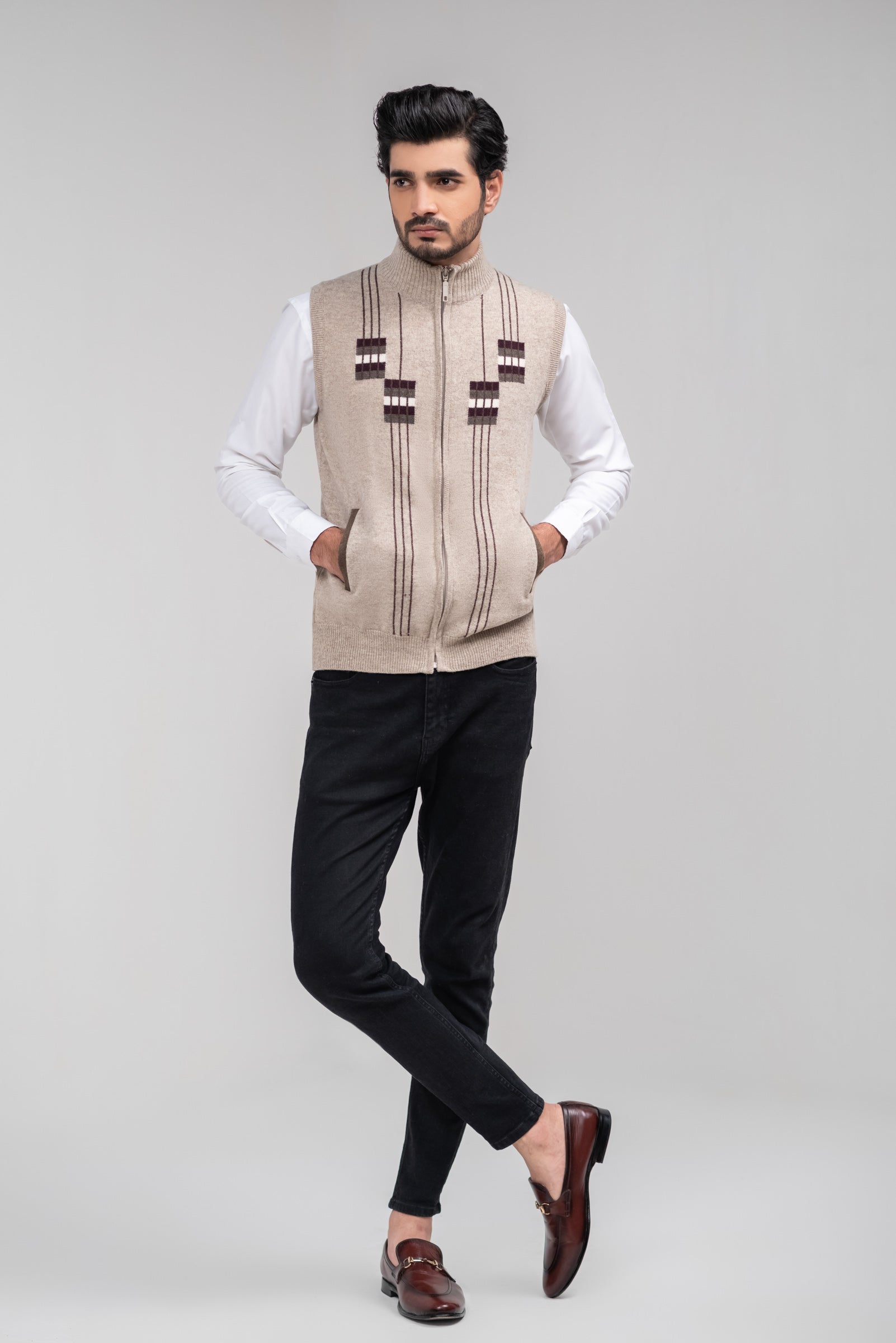 100% Lambswool Sleeveless Zipper