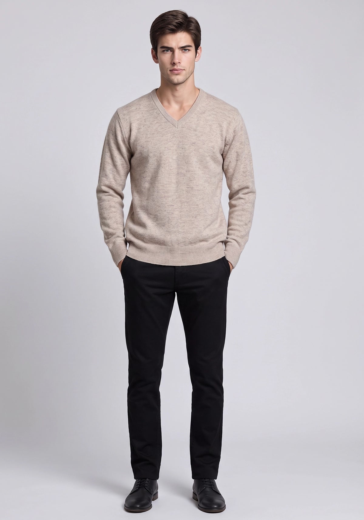 100% Lambswool Lt Wicker Plain Pullover