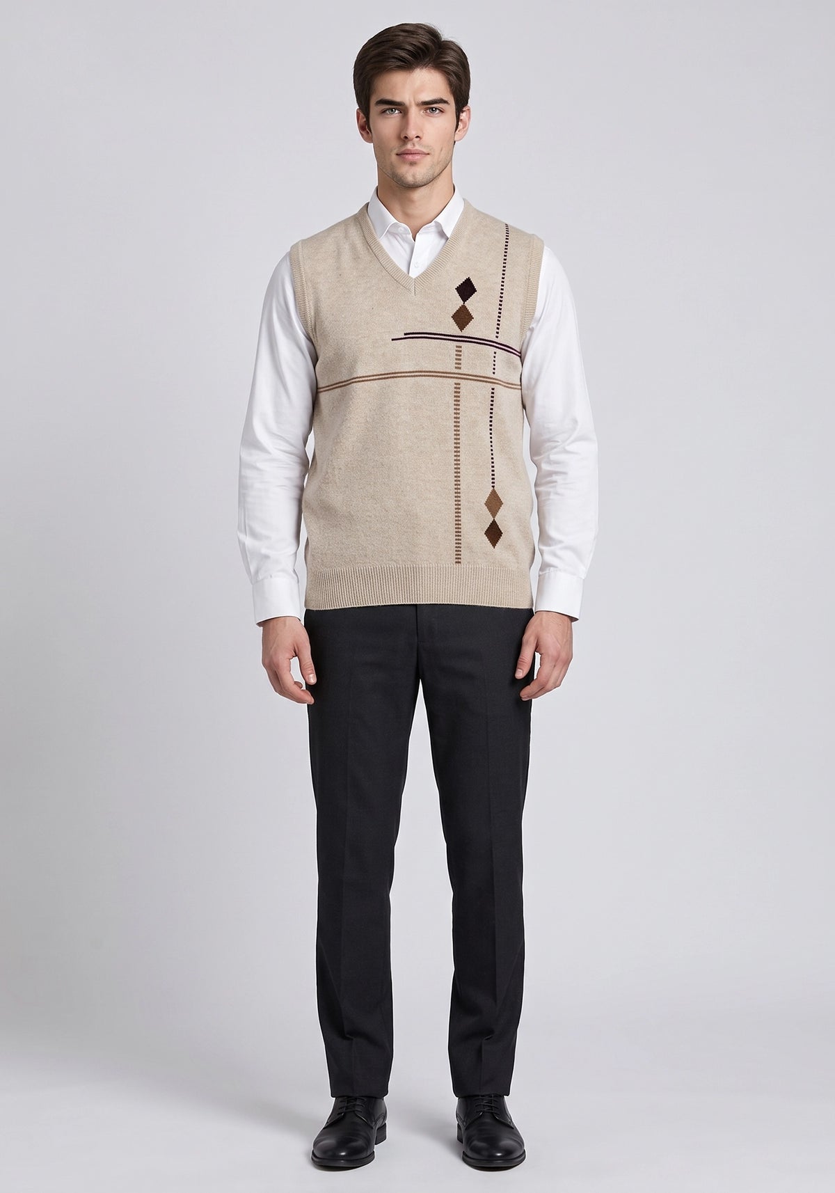 100% Lambswool Wicker Beige Sleeveless