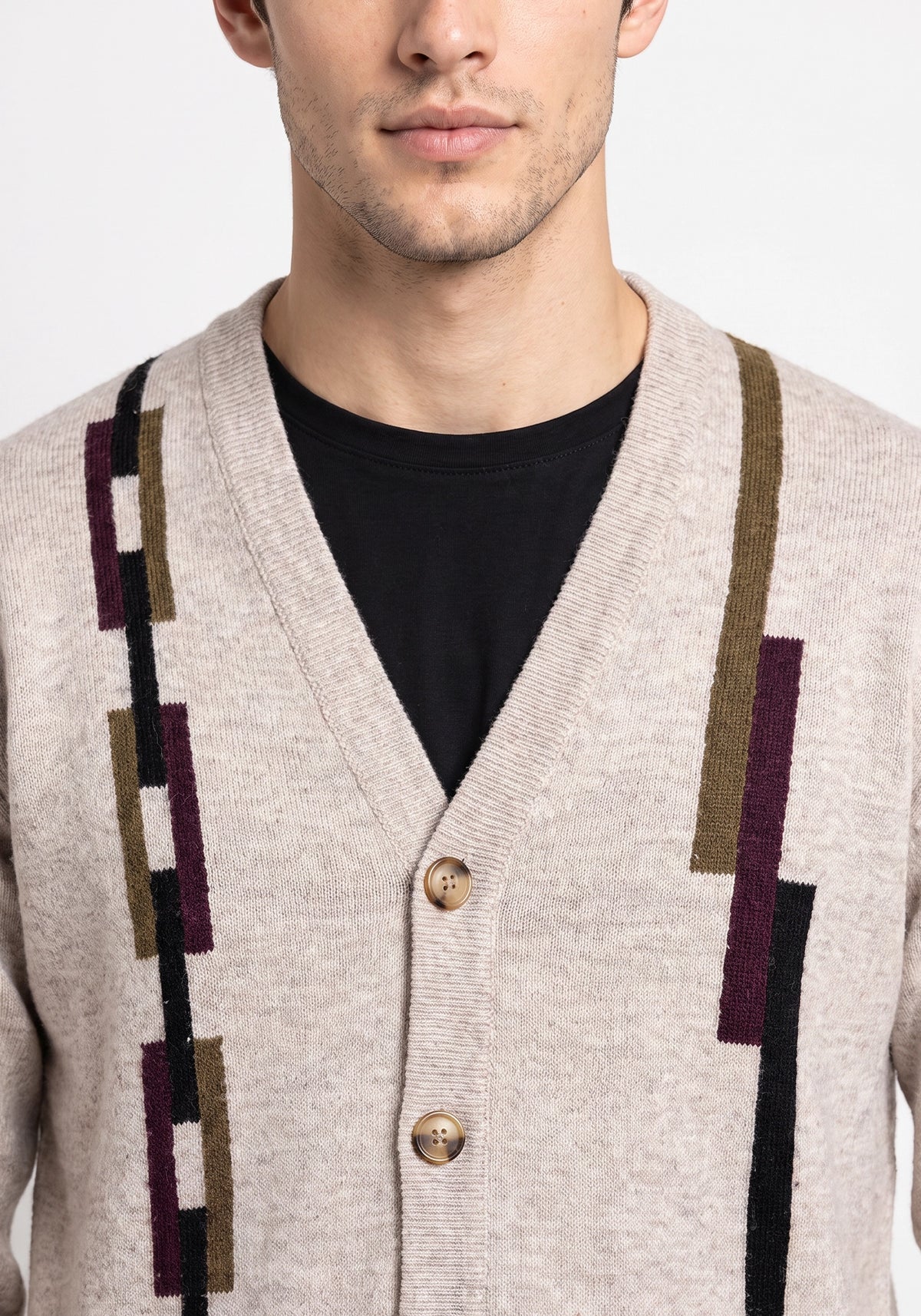100% Lambswool Wicker Viso Cardigan