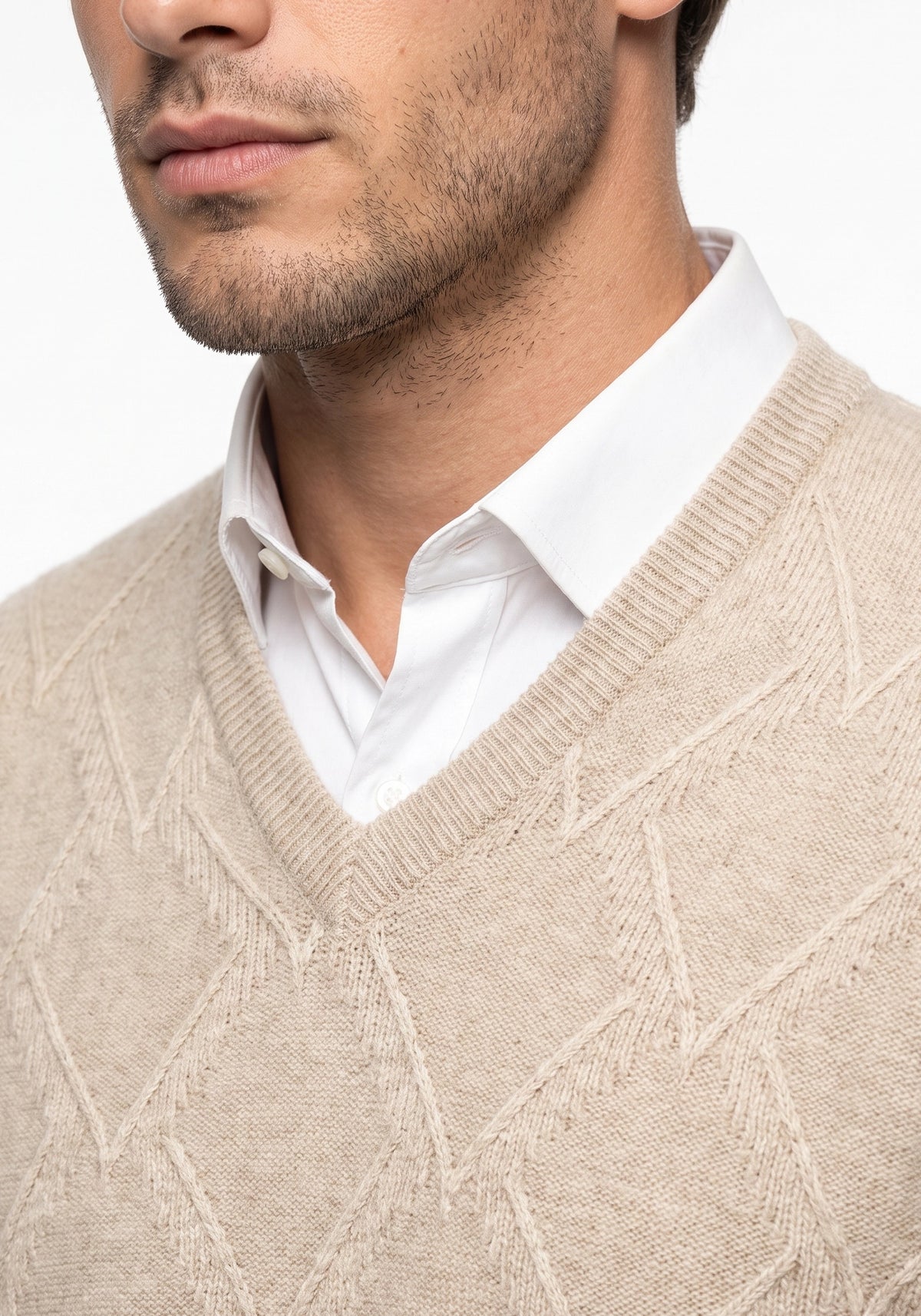 100% Lambswool Wicker Beige Pullover