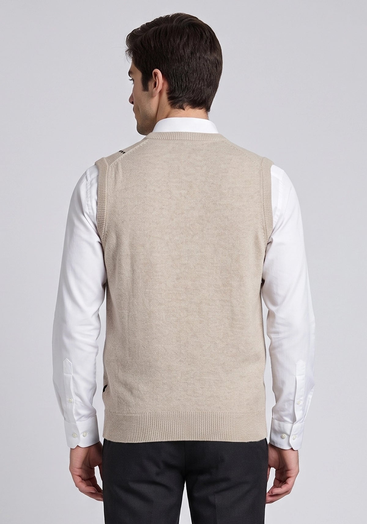 100% Lambswool Wicker Beige Sleeveless