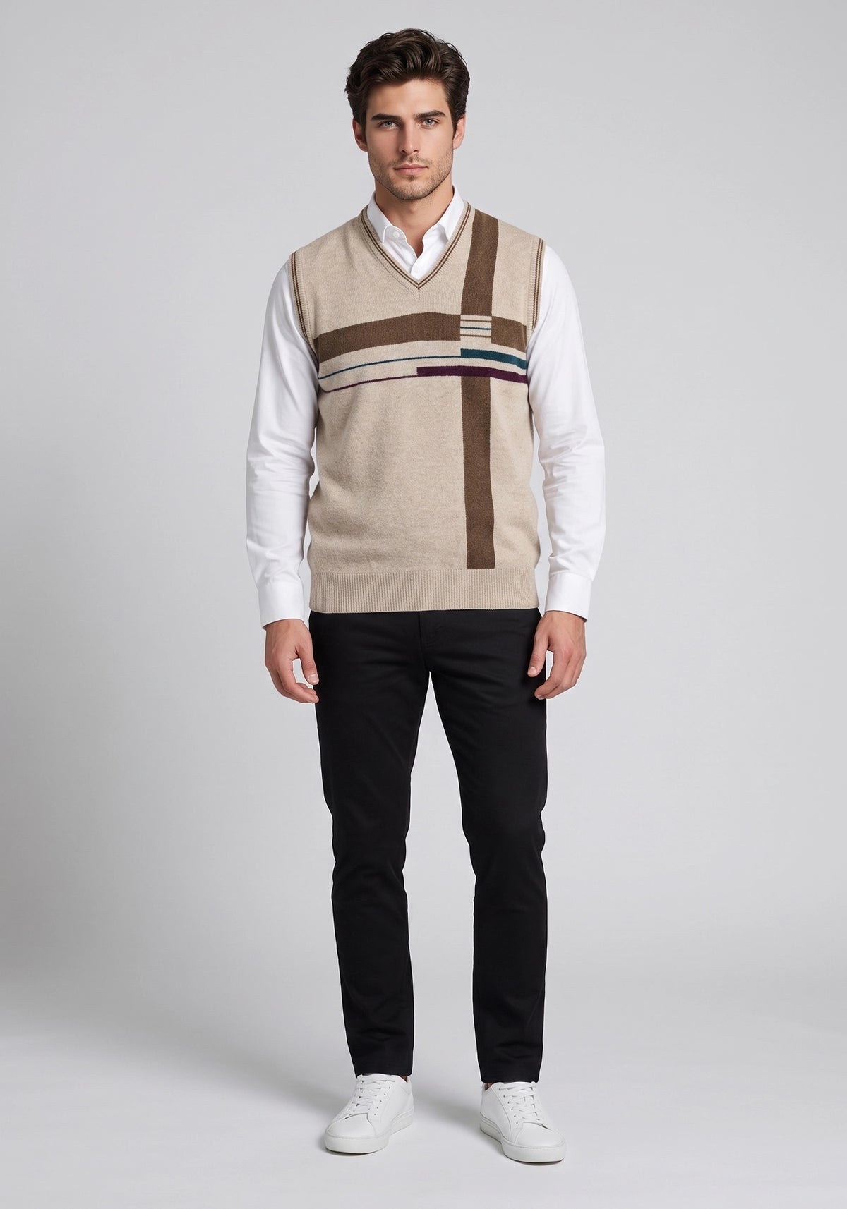 100% Lambswool Wicker Beige Sleeveless
