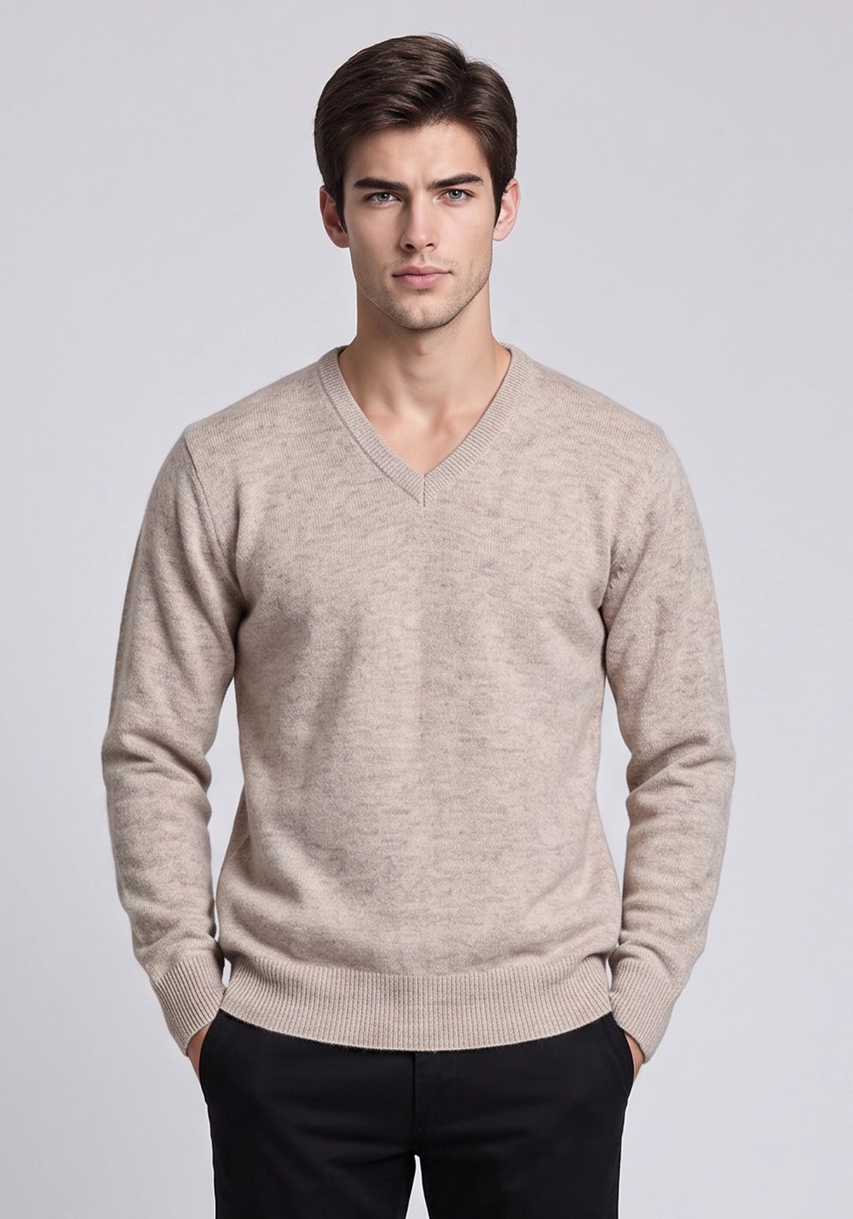 100% Lambswool Lt Wicker Plain Pullover