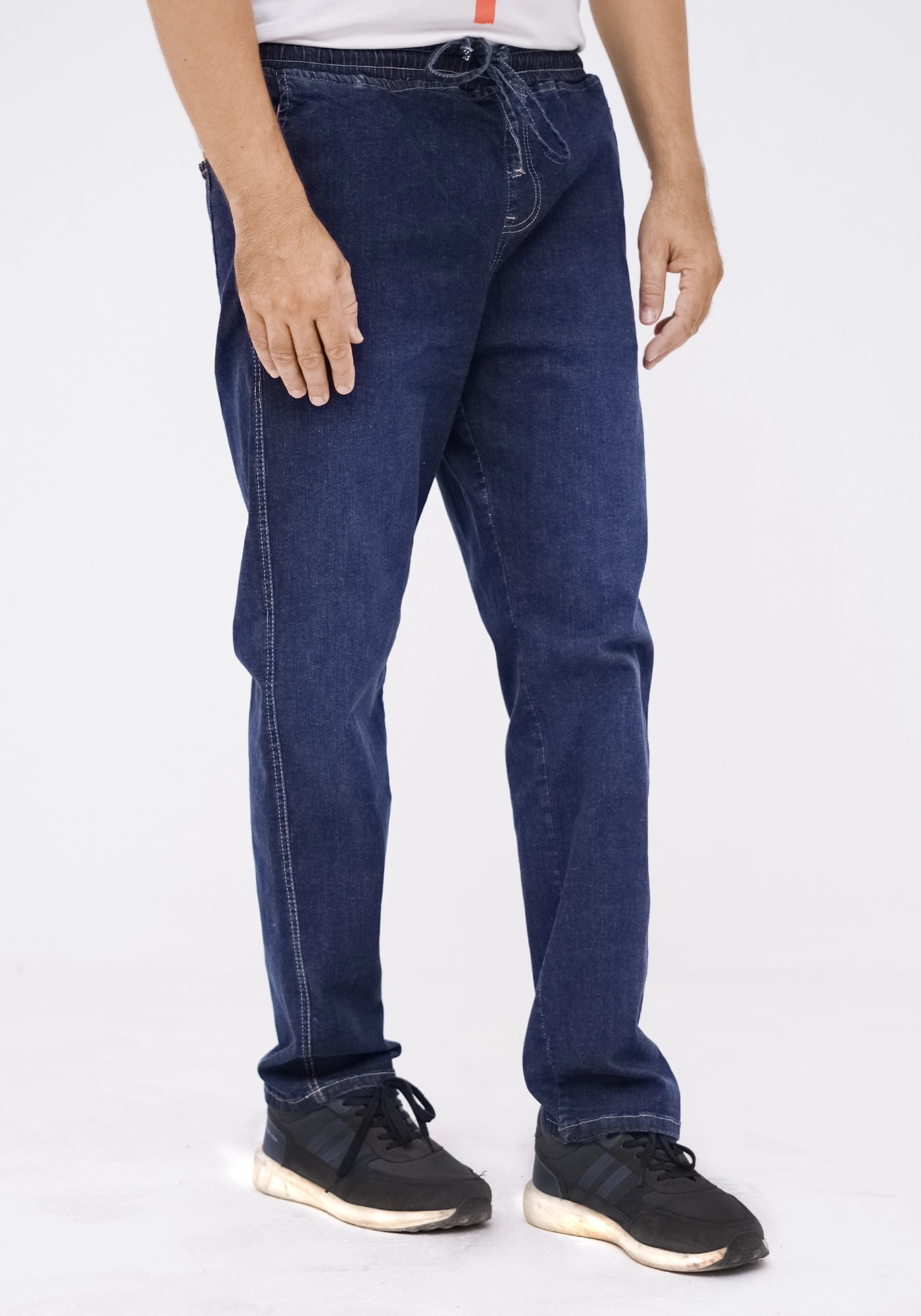 Men Relaxed Fit Drawstring Denim Jogger