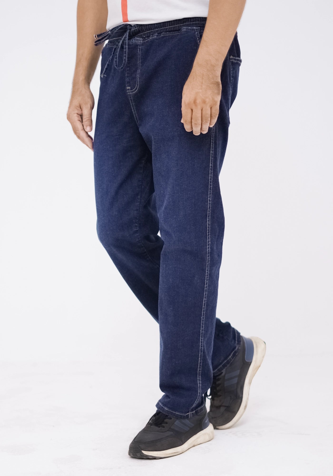 Men Relaxed Fit Drawstring Denim Jogger