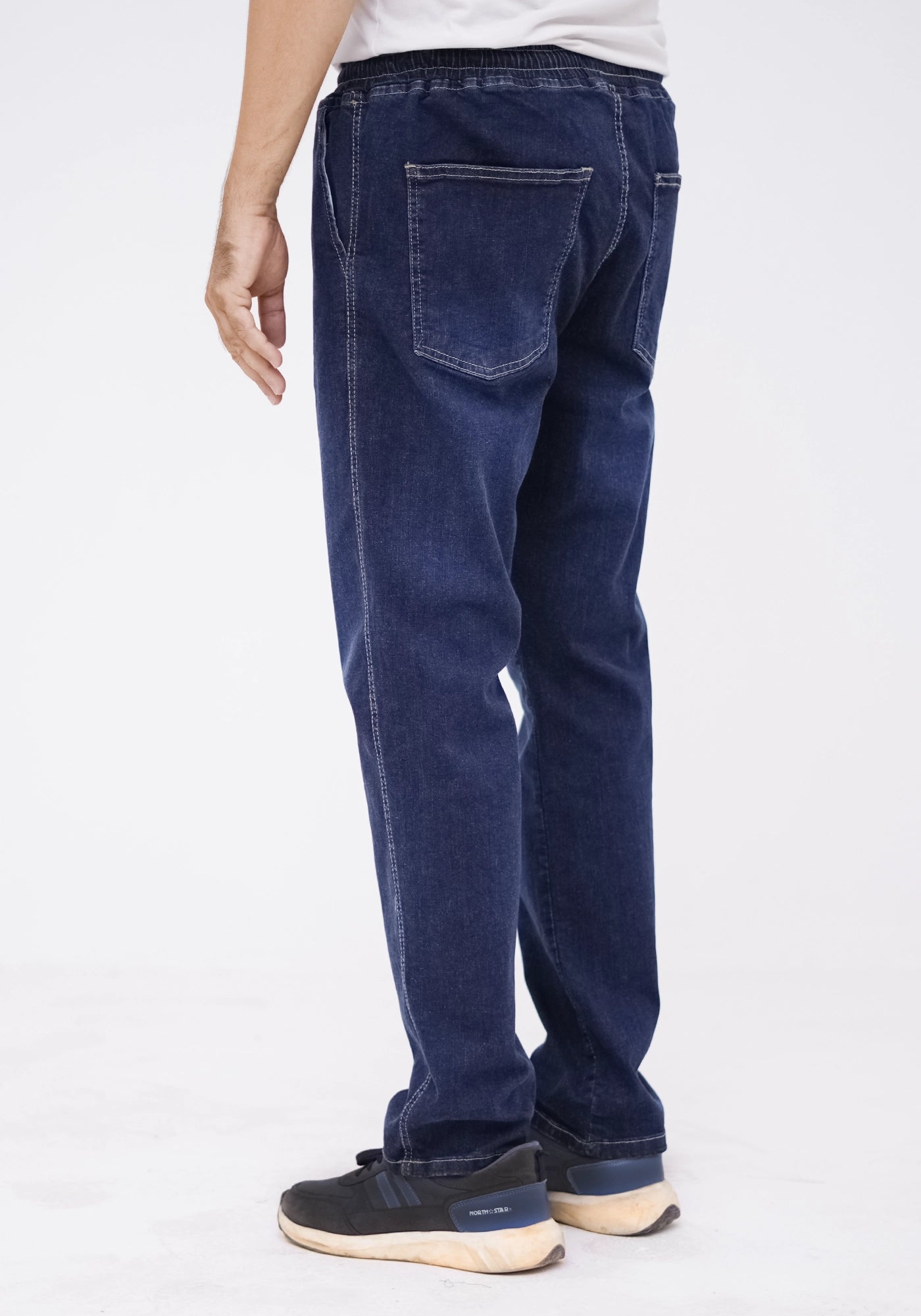 Men Relaxed Fit Drawstring Denim Jogger