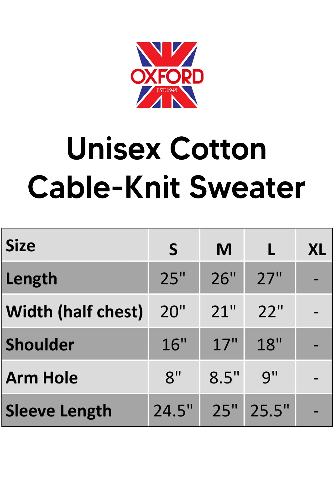 100% Cotton Cable Knit Crew Neck Sweater